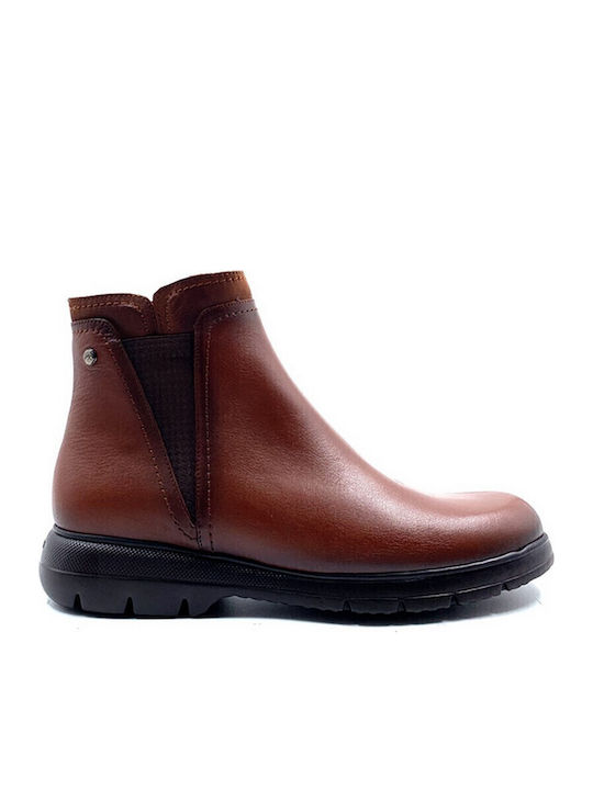 Fluchos Leder Stiefeletten Damen Burgundisch