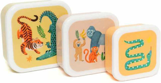 Petit Monkey Σετ Δοχεία Φαγητού Upside Down Animals 3τμχ