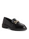 Leather Women's Moccasins in Black Color