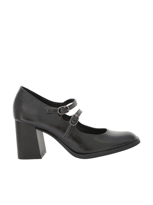 Attrattivo Black Heels with Strap