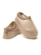 Women's Slippers with Beige Fur