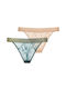 Women's String Green/Beige
