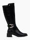 Xti Synthetic Leather Women's Boots with Zipper Black