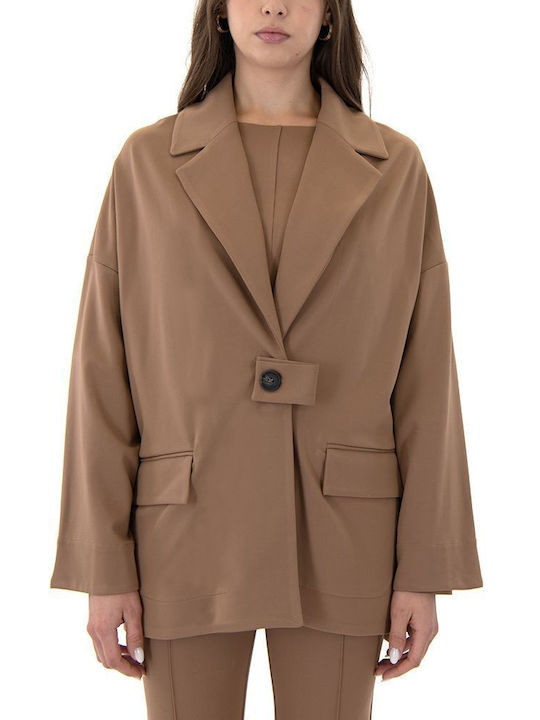 MY T Women's Blazer Coffee