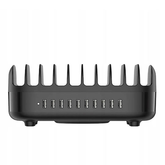 Orico Charging Stand with 10 USB-A Ports 120W in Black color (DUK-10P-V1-EU-BK-BP)
