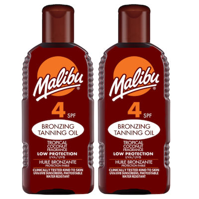 Malibu Tanning Sonnenschutzmittel Öl SPF4 2x200ml