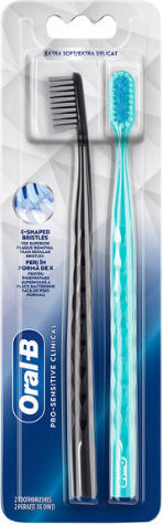 Oral-B Pro-sensitive Clinical Οδοντόβουρτσα Soft Μαύρη Γαλάζια 2τμχ