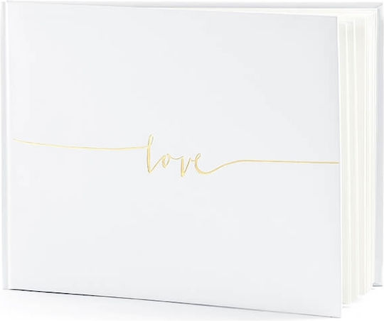 PartyDeco Сватбена Книга с Пожелания За Сватба Златист