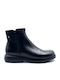 Leder Stiefeletten Damen Schwarz