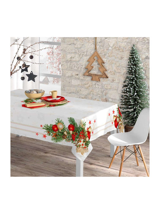 Τραπεζομάντηλο Χριστουγεννιάτικο Xmas Bells Εκρού 140 X 260 Cm