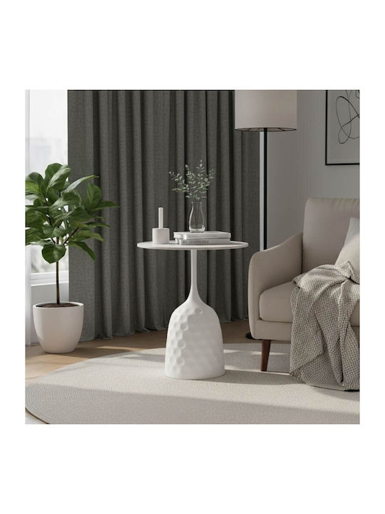 Round Side Coffee Table Kousien Aluminum White W50xL50xH60cm