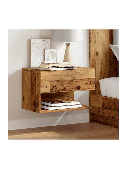 Wooden Bedside Table Old Wood 46x29.5x30cm