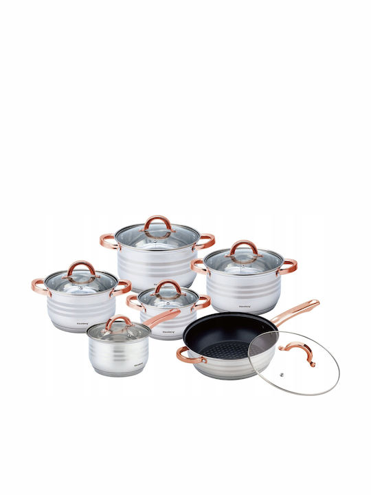 Klausberg Kochgeschirr-Set Silver / Rose Gold 12Stück