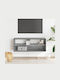 TV Stand Made of Metal and Wood Gray Sonoma M100xD31xH39.5cm