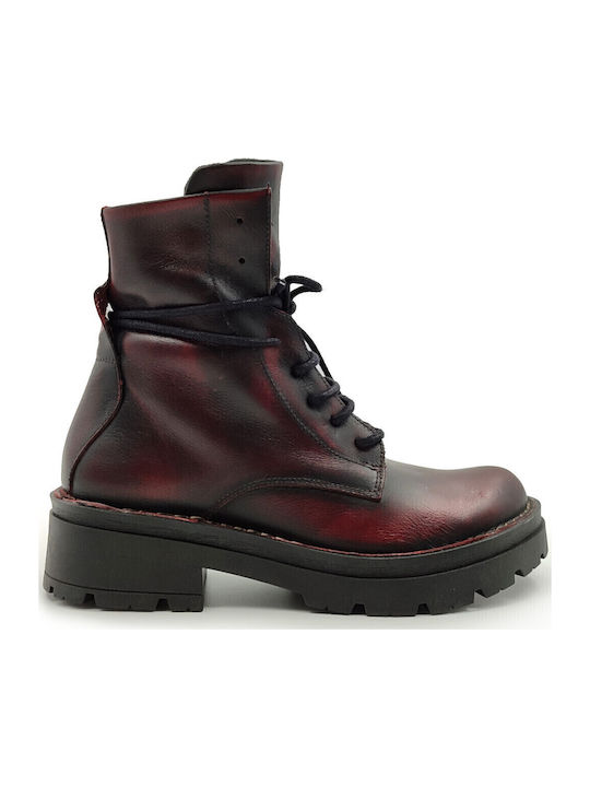 Chacal Leather Women's Ankle Boots Burgundy