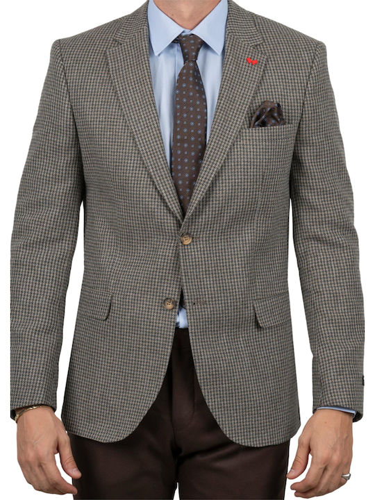 Men's Winter Suit Jacket Slim Fit Beige