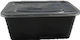 Food Container M W PP 1000ml T42 17.3x12xh7cm Black Transparent Straight Lid Pack of 50 pcs Tefaco 005600