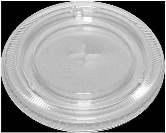 PET Flacher Transparenter Deckel Ø95mm Kreuz Packung mit 100 Stück Tefaco 303829