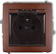 Karlik Deco Splash Proof Socket U Smoke Flap Brown Metallic 9dgpb-1zd
