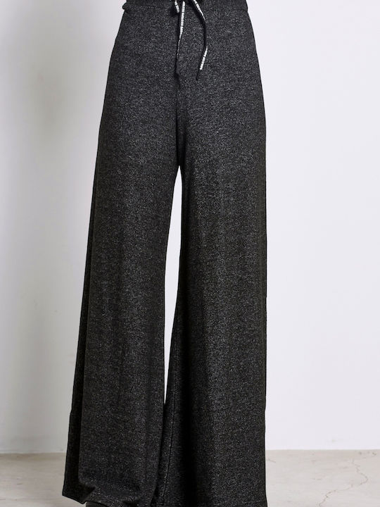 BodyTalk Women's Fabric Palazzo Pants Black