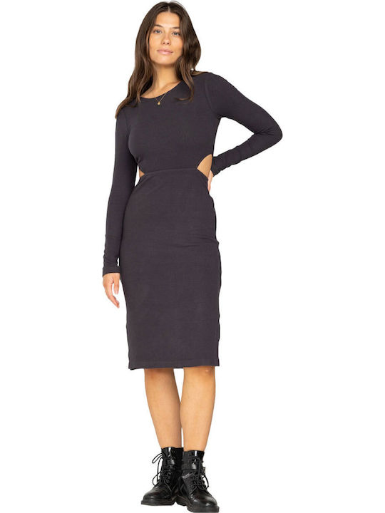 Sunny Day Midi Dress Knitted Black Sands