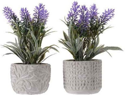 Jardi Τεχνητο Φυτο Λεβαντα Σε Γλαστρακι 10x10x17cm - Μωβ
