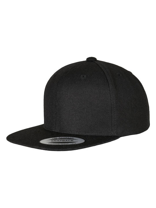 Flexfit Jockey mit geradem Schirm Schwarz