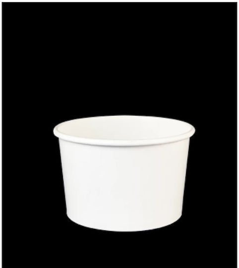 Μπολ Παγωτού Χάρτινο Λευκό 170ml Ø8,8xh5,2cm Πακέτο 50τμχ Tefaco 001787