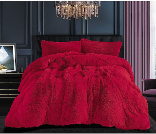 Silk Fashion Duvet Cover Super King 220x240cm Red 350 GSM
