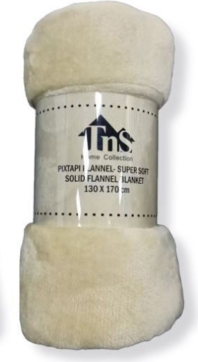 TnS Super Soft Fleece Blanket Double 200x220cm Yellow Beige