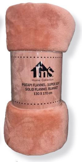 TnS Super Soft Fleece Blanket Double 200x220cm Dark Salmon