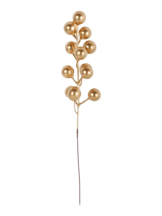 Χριστουγεννιάτικο Κλαδί Berries Γκι Χρυσό 20cm 313.035.0077.04