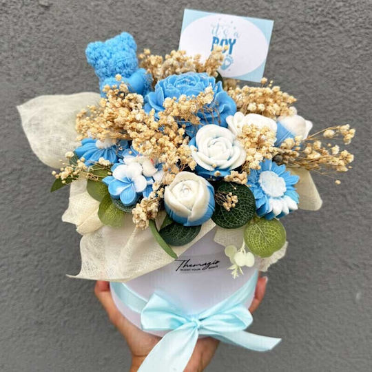 Themagio Scented Soy Wax Flower Bouquet It's A Boy 12 X 14cm White Box