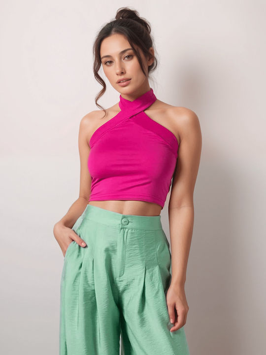 Noobass Γυναικείο Crop Top με Δέσιμο στο Λαιμό ...