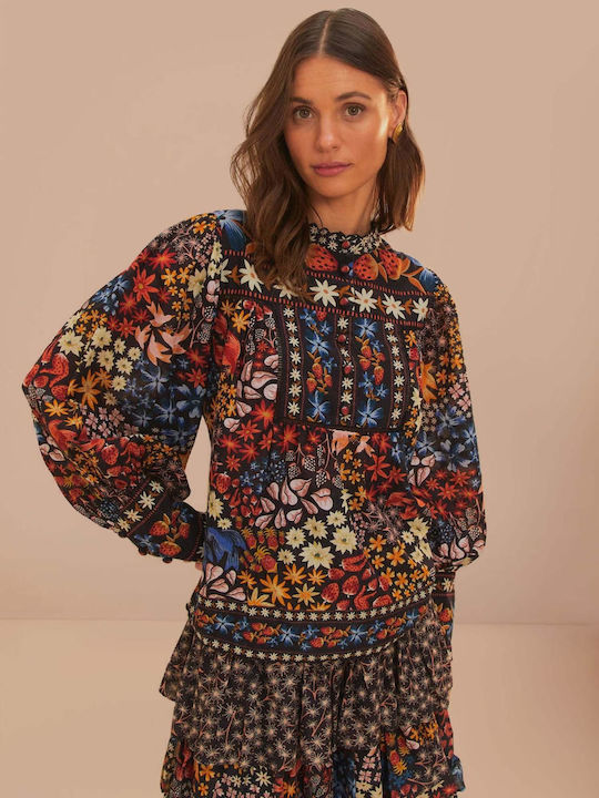 Γυναικεία Μπλούζα Βαμβακερή Floral Black