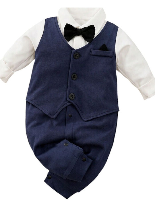 TakTakBaby Бебешко Боди Дълъг ръкав Dark Blue