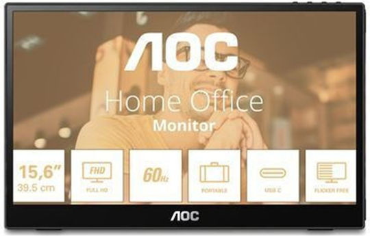 AOC 16T3EA IPS Φορητό Monitor 16" FHD 1920x1080 με Χρόνο Απόκρισης 4ms GTG