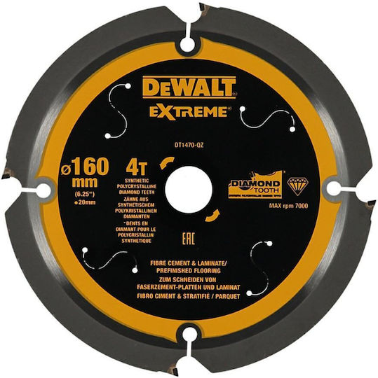 Dewalt Circular Saw 160x20mmx4z Fiber Cement Dt1470-qz
