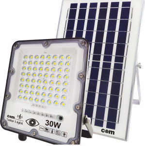 Com Ηλιακός Προβολέας LED 30W Ψυχρό Λευκό 6500K με Φωτοκύτταρο