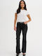 High Waist Women's Jean Trousers Flared in Bootcut Fit Black Wash