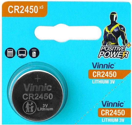 Vinnic Batterie Lithium für Uhren CR2450 1Stück