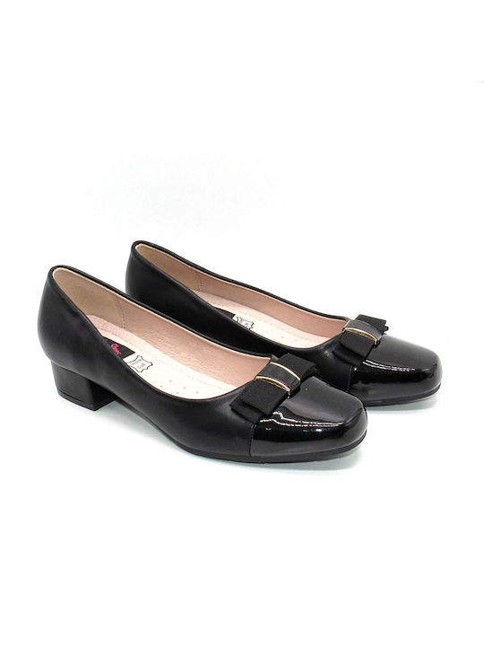 Moenia Synthetic Leather Black Heels