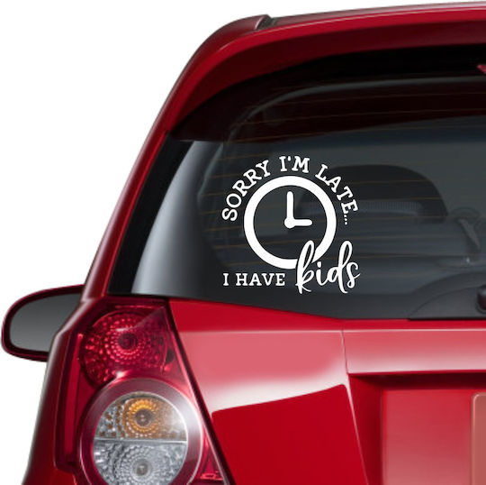 Car Stickers Vinyl Sorry I Am Late 18 x 18cm 1pcs
