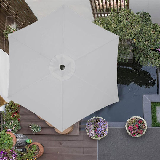 Runder Garten- und Terrassen-Sonnenschirm Metall Grau F2.6m