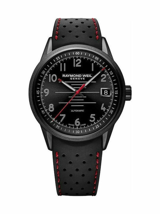 Raymond Weil Freelancer Ανδρικό Ρολόι Αυτόματο με Μαύρο Δερμάτινο Λουράκι