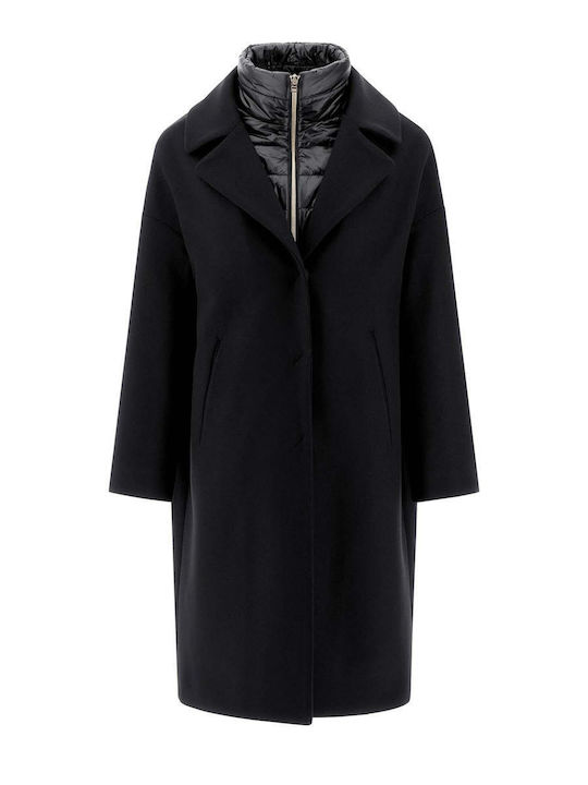 Herno Women's Long Half Coat Black