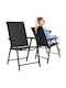 Outdoor-Stuhl Metallisch Schwarz 95x57x66εκ.
