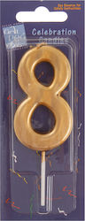 Birthday Candle Number Gold Aliprantis 1 Pc No 8