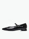 Leder Pumps mit Riemchen Schwarz
