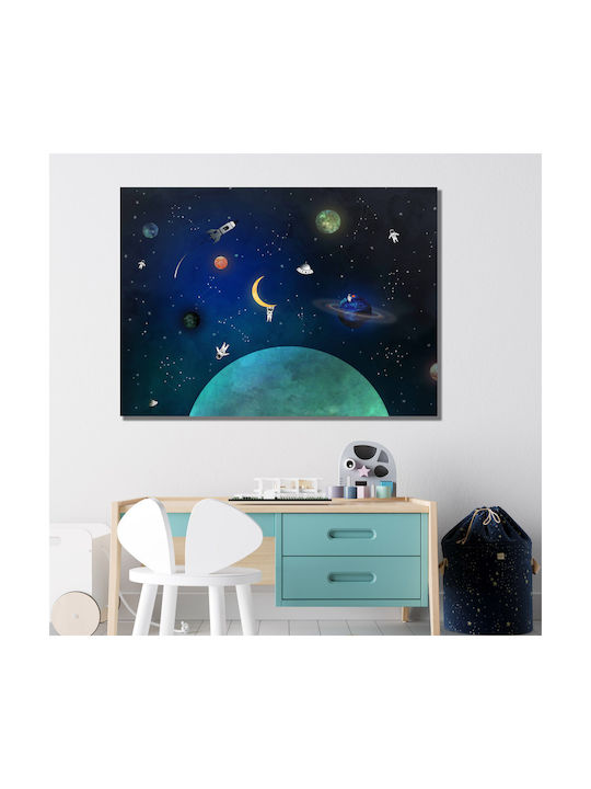 Pictură pe Pânză pentru Copii Spațiu Knv0477 80cm X 120cm